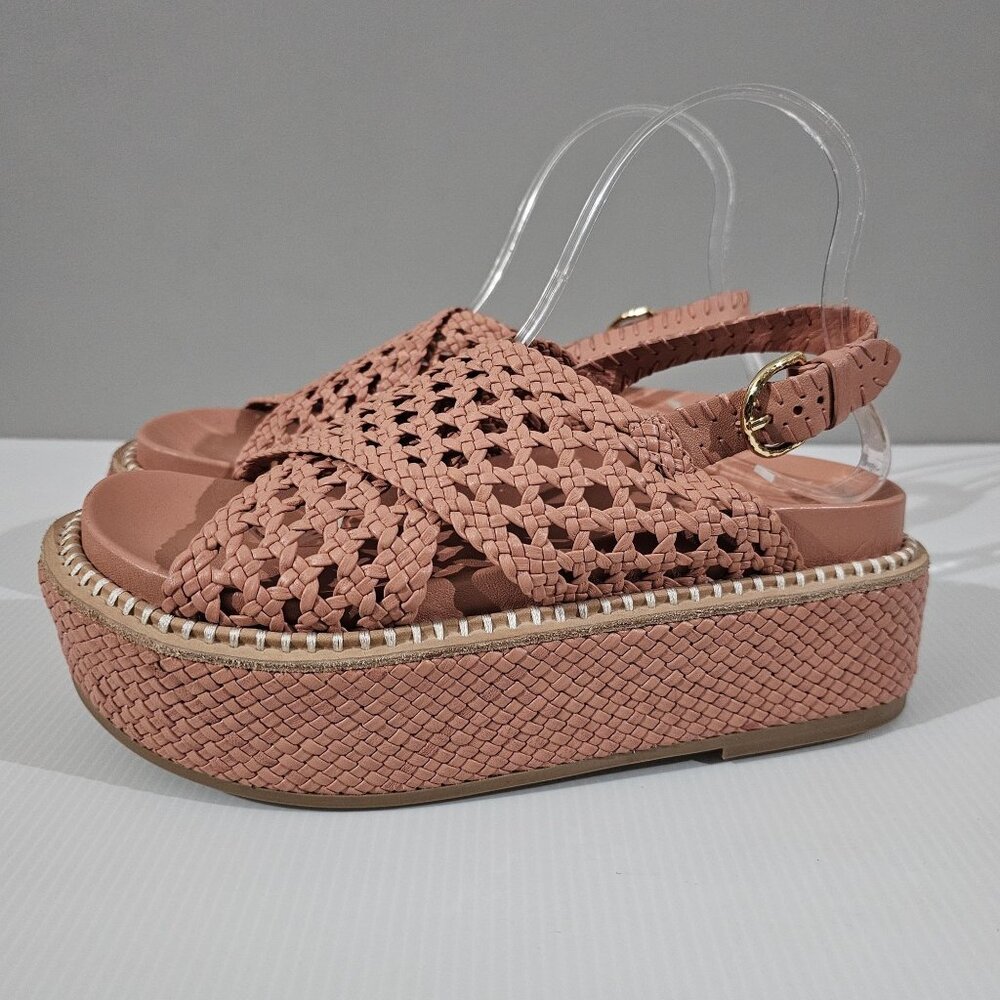 Ulla Johnson Blush Pink Woven Platform Sandals